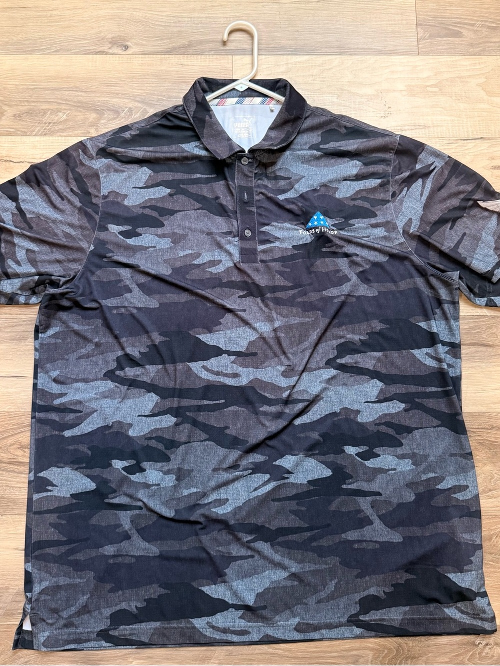 Puma Men's Black & Gray Camo Golf shirt